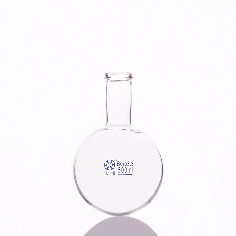 BOILING FLASK round bottom,short neck,Capacity 500ml,Single neck round flask,Thick mouth short neck round bottom flask