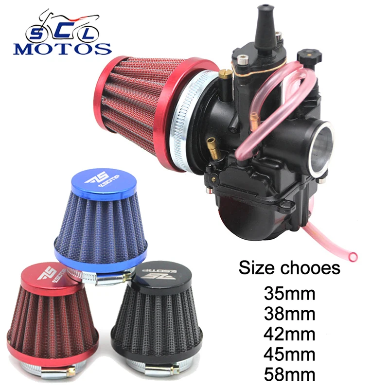 Sclmotos- 35 38 42 45 58mm Motorcycle Air Filter Intake Induction Kit Mushroom Head for Off-road Motorcycle ATV Quad Dirt Bike