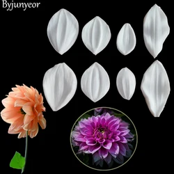 Dahlia Petal Flower Silicone Mold Fondant Mould Cake Decorating Tool Chocolate Gumpaste Mold Sugarcraft Kitchen Tools C338