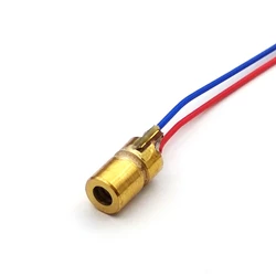 Laser Diode 650nm 6mm 3V 5mW Adjustable Laser Dot Diode Module Red Copper Head 3v