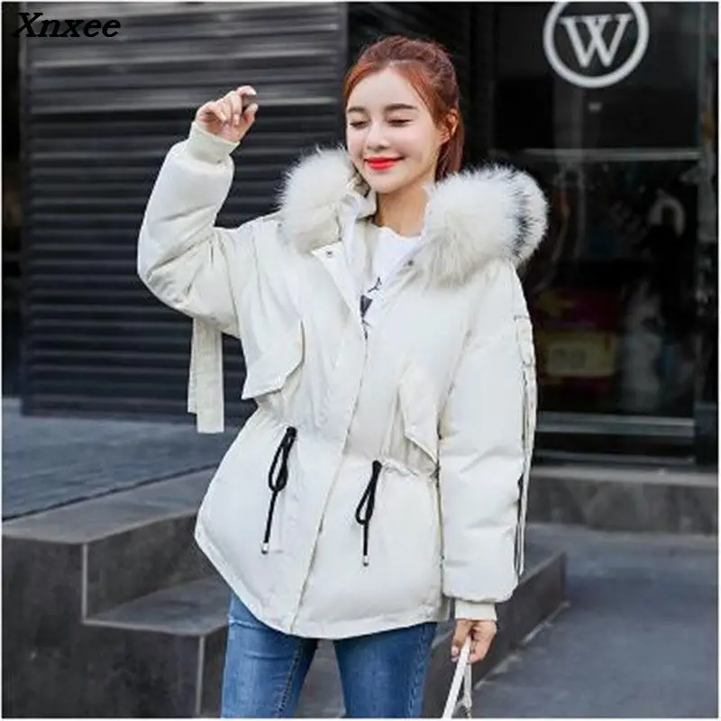 

2018 Winter Women Hooded Coat Fur Collar Thicken Warm Long Jacket Female Outerwear Parka Ladies Chaqueta Feminino