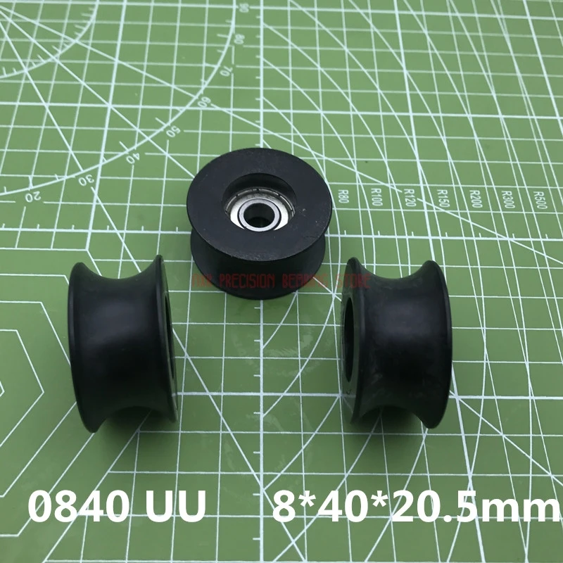 Limited New Nylon Roller Bearings 0840uu 8mm 1pcs Groove Guide Pulley Sealed Rail Ball Bearing Wheel 8*40*20.5mm