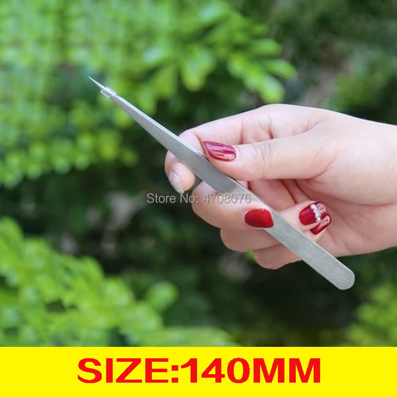 125/140/160mm 1set/pack Medical straight tweezers thin-tipped Dressing forceps stainless steel Precision tweezers straight plier