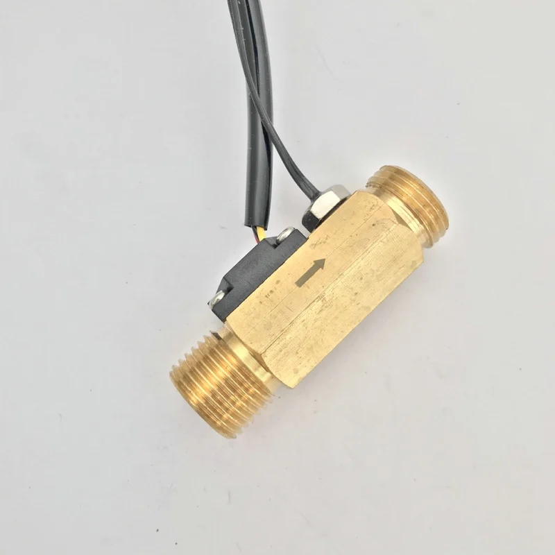 USC-HS21TLT brass body hall effect water flow sensor with temperature sensor PT100 1-30L/min male G1/2\