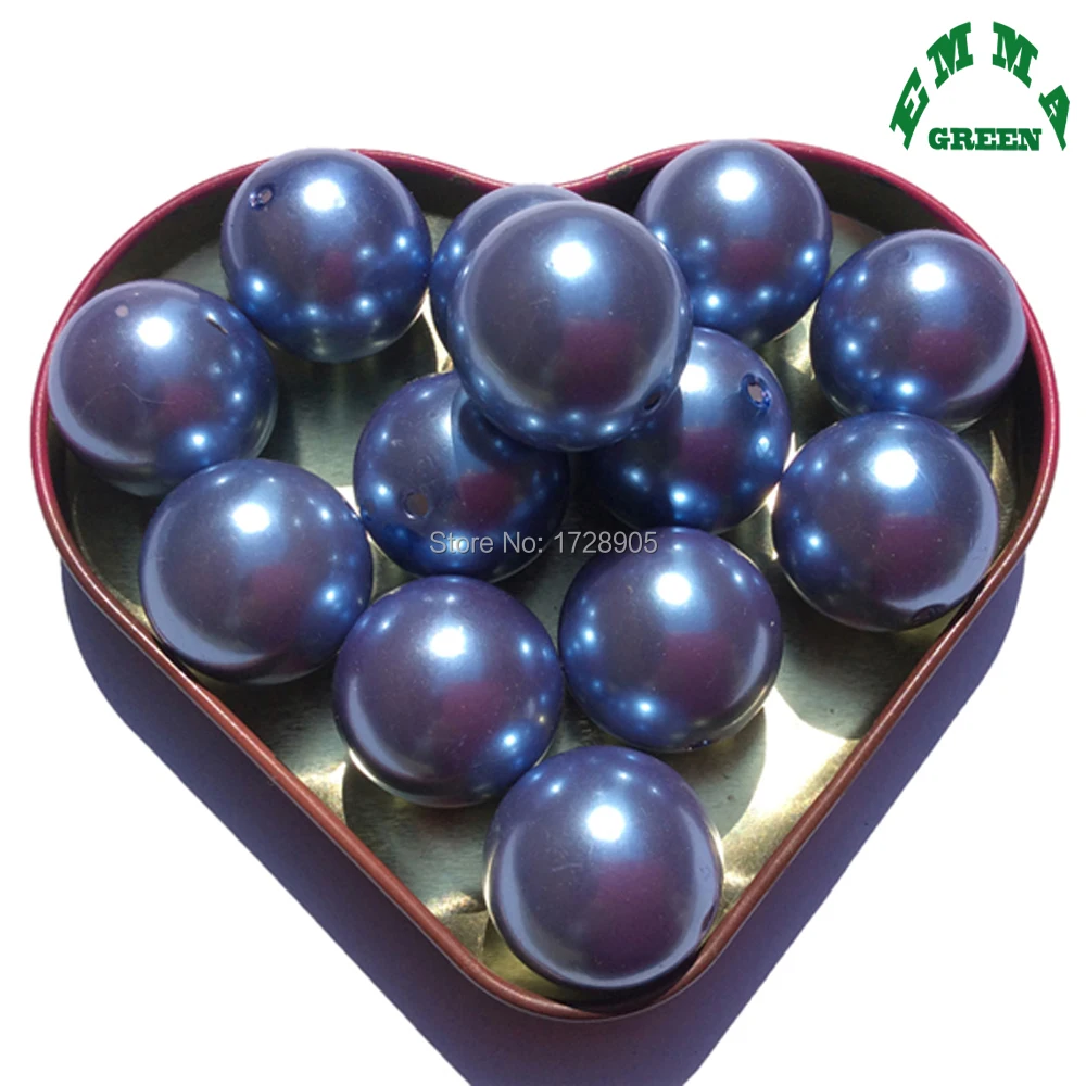 

Imitation Pearl beads perla Acrylic ABS perles de for le bijou de perle 6mm 8mm 10mm 12mm 14mm 18mm 20mm 25mm 30mm A68 Blue