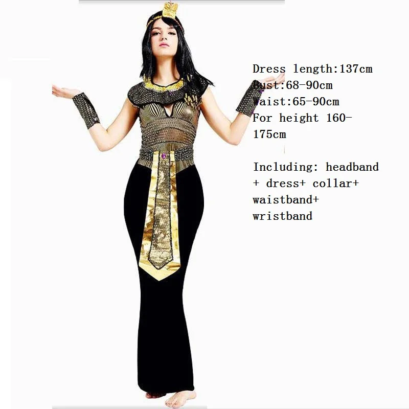 Women Men Elegant Egypt Pharaoh Cosplay Costume Man Adults Fancy Dress Costumes Carnival Party  Purim  Halloween Role Play