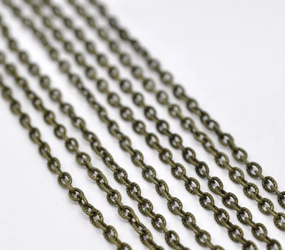 DoreenBeads 10M Bronze Tone Textured Link-Opened Chain 4.5x3mm (B13521), yiwu