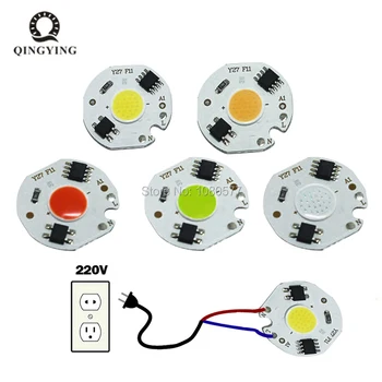 5 sztuk 3W 5W 7W 10W 12W LED lampa COB Chip 220V wejście inteligentny sterownik ic pasuje do DIY zimny biały/ciepły biały ledowy reflektor punktowy reflektor