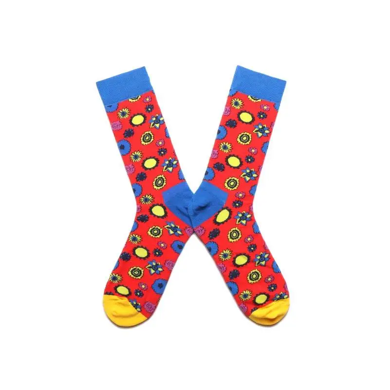 Men Socks Cartoon Clown Plane Bird Dot Dog Apple Colorful Happy Vintage Harajuku Street Hip Hop Funny Casual Skate Cotton Socks