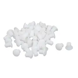 Promotion! Plastic Round Shaped Cover Screw Cap Lid White 50pcs for 5mm Dia Hole