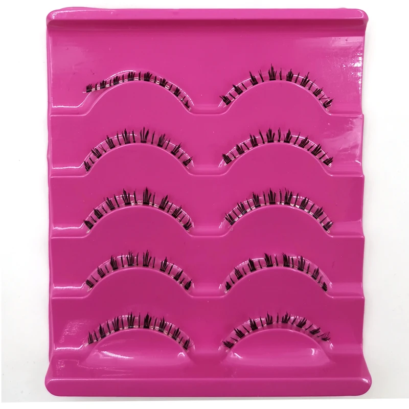 ICYCHEER 5 Pairs 3D Mink Under Bottom False Eyelashes Messy Cross Thick Lower False Eye Lashes Handmade Soft Long Fake Lashes