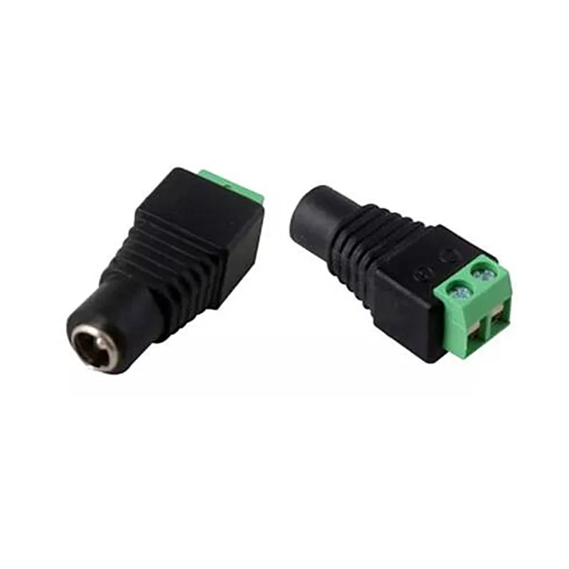 10Pcs/lot  5.5x2.1mm DC Power Female Plug Jack Adapter Connector Plug for CCTV Single Color LED Light