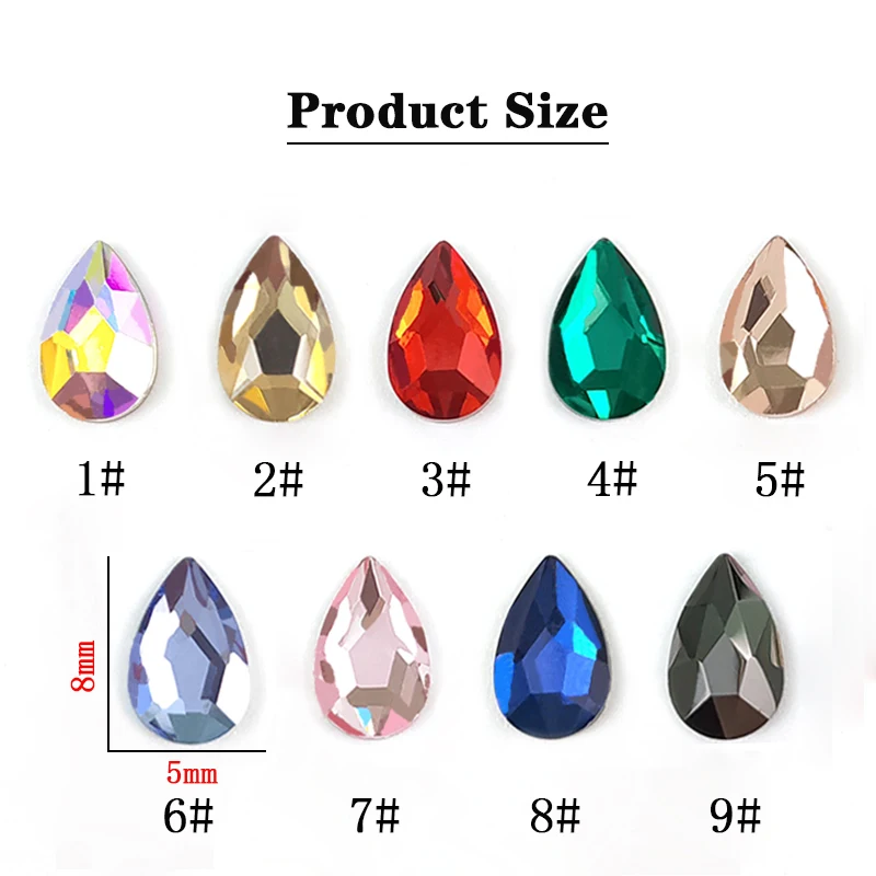 10 Pieces Nail Charm Rhinestone 3D Crystalbig Flicker Gemstone Of Nail Art Decorations Nail Accessories