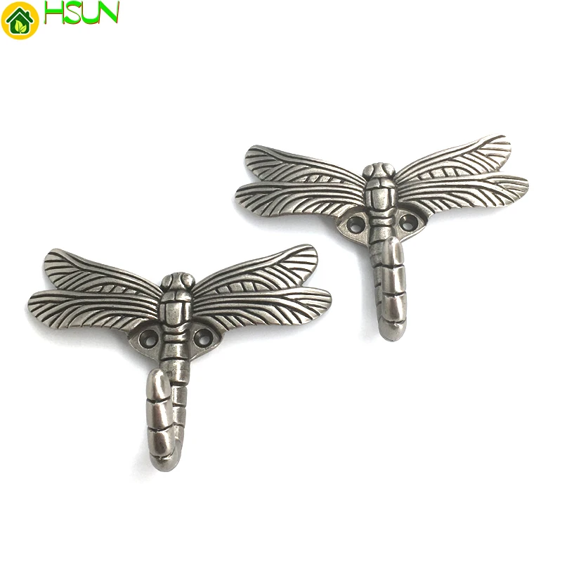 Euro style Antique Silver dragonfly Wall Hangers Storage Home Decoration Creative Wall Hooks for Hanging Coats Keys hats bags solar up and down luminous wall lamp outdoor landscape courtyard outdoor waterproof atmosphere wall decoration terrace wall