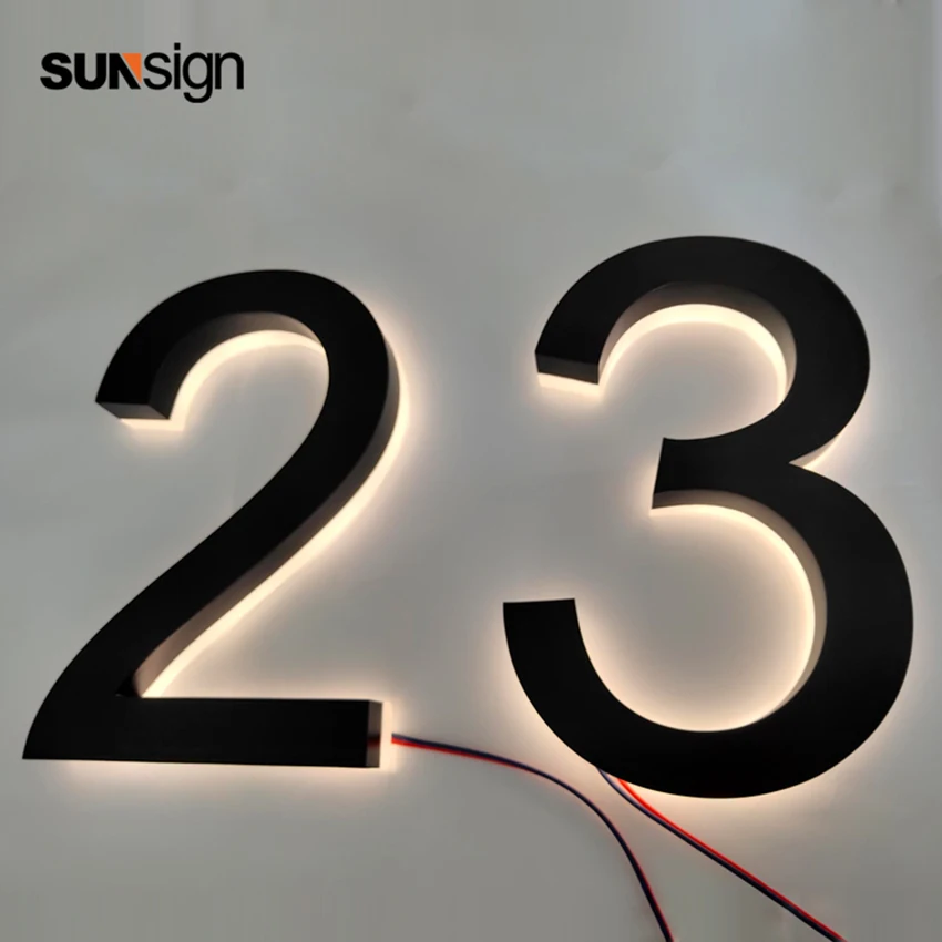 H 15Cm Aanpasbare Led Back Lit Acryl Teken Letters Huis Numer