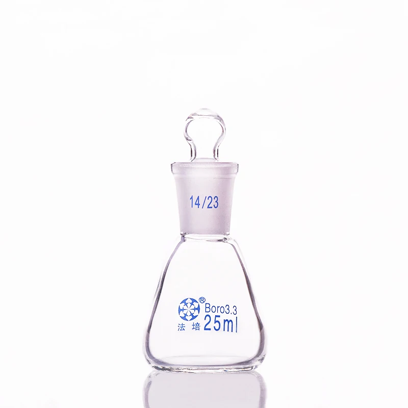 

FAPE Conical flask with standard ground-in glass stopper, Capacity 25ml, Joint 14/23,Erlenmeyer flask with standard ground mouth