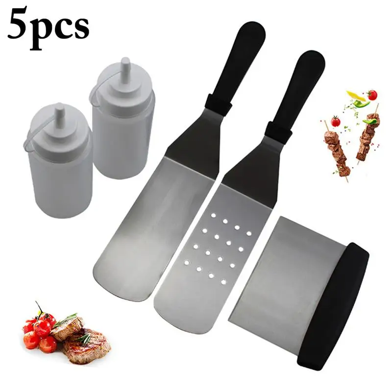 

5pcs Stainless Steel Cream Spatula For Cake DIY Cake Decorating Tools Kitchen Tools Butter Cake Cream Spatula with Scraper