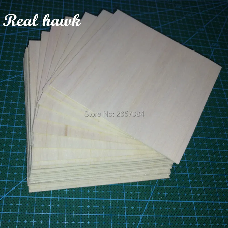 AAA+ Balsa Wood Sheets ply100mm long 100mm wide 0.75/1/1.5/2/2.5/3mm thick 10 pcs/lot for airplane/boat model DIY