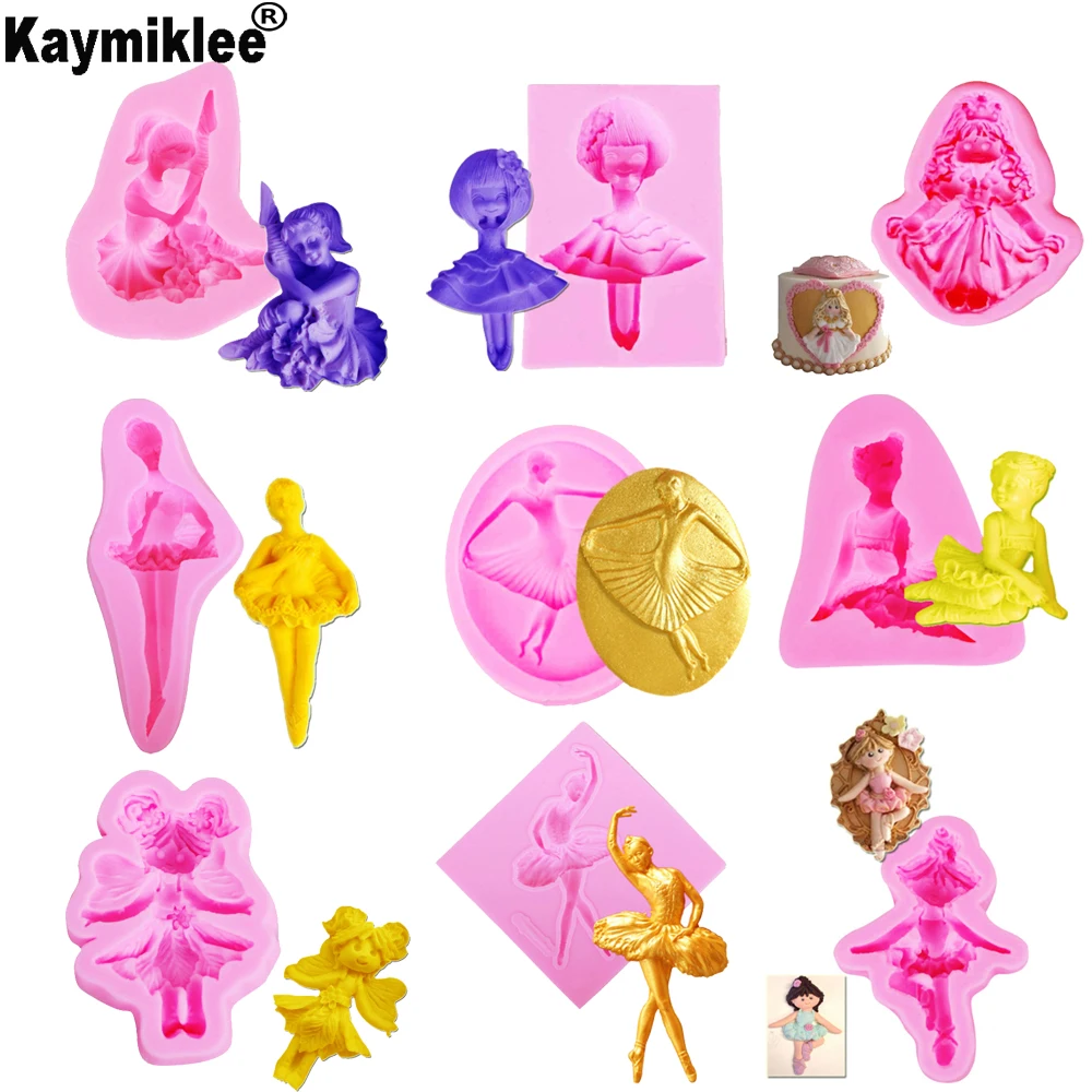 Kinds Ballet Girls Silicone Chocolate Mold 3d Jelly Biscuit Ice Lollipop Gelatin Sugar Baking Cake Pop Moulds Confectionery