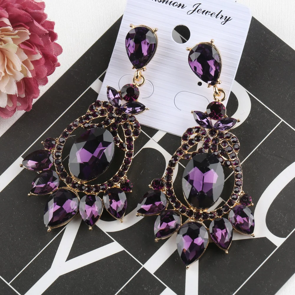 VEYO Elegant Luxury Crystal Drop Earrings for Women Round AAA Rhinestone Drop Earrings Fashion Jewelry New Arrival