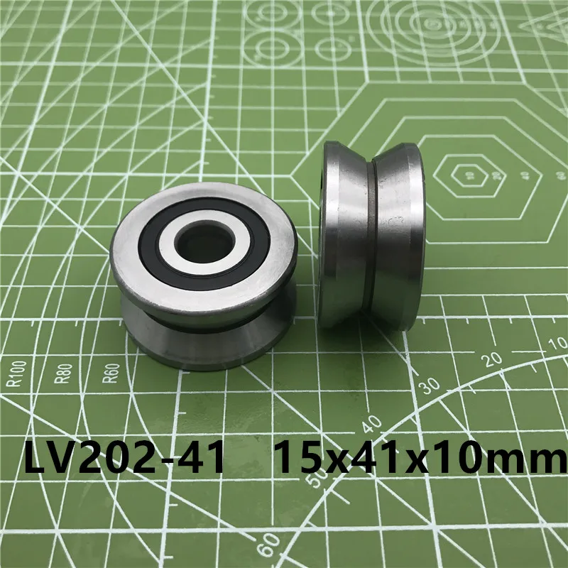 

LV202/41ZZ LV202-41 ZZ V Groove Guide roller bearing LV202-41ZZ V-41 RV202/15.41-20 15*41*10 (Precision double row balls) ABEC-5