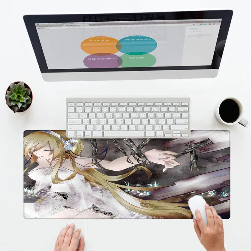 XGZ Smiling Girl Anime Mouse Pad Large Keyboard Player Pc Black Clover Senran Kagura Xl Gaming Laptop Mouse Pad Desk Mats