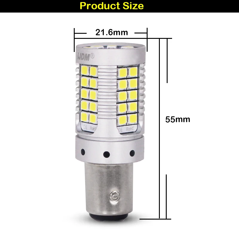 iJDM Canbus 1157 LED No Hyper Flash 21W Amber yellow P21/5W BAY15d LED Bulbs For Turn Signal Lights DRL Brake/Tail Lig Parking