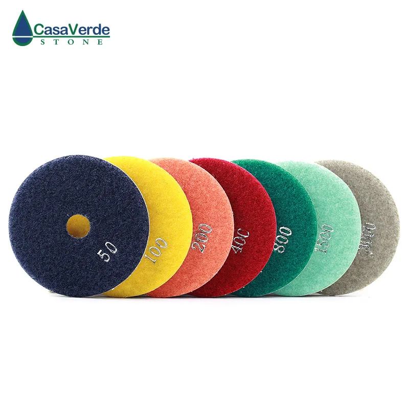 7pcs/lot 2.0mm thickness Dry Flexible Polishing Pad 3 Inches Diamond Sanding Disk For Granite Marble 80mm Dry Polishing Stone