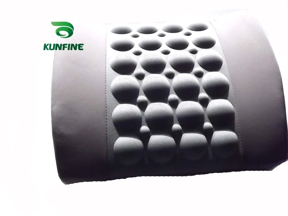 KUNFINE 12V Car Electric Lumbar Seat Back Massage Cushion Home Chair Waist Support Tool car cushion tournure black red silver