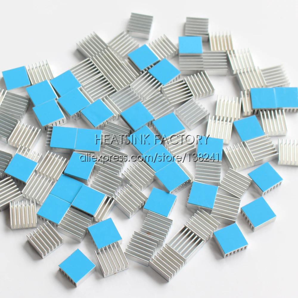 HEATSINK FACTORY 20pcs Aluminum Silver / Black 14x14x6mm Cooler Radiator Heat Sink for Heat Dissipation With Thermal Pad