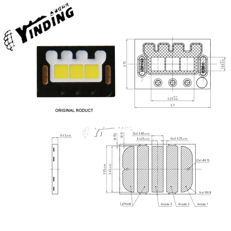 5pcs OSLON KW HJL531.TE 3570 17W high power Car headlight led lamp beads 6000K Cold white automotive LED double-light lens