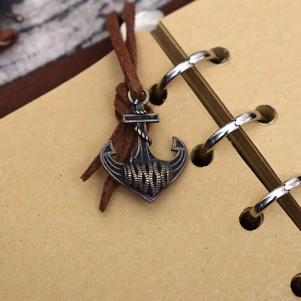 Retro Spiral Notepad ไดอารี่ Notebook Vintage Pirate Anchors PU Book สำหรับ Traveler โน้ตบุ๊คเครื่องเขียนของขวัญ