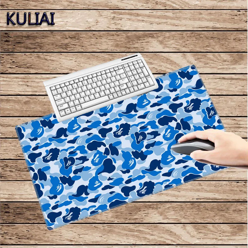 XGZ Fabric Print Blue Wallpaper Rubber Mouse Pad Size 30X60 To 40X90 Cm for Office Computer Home Desk Keyboard Pad Mouse Mats