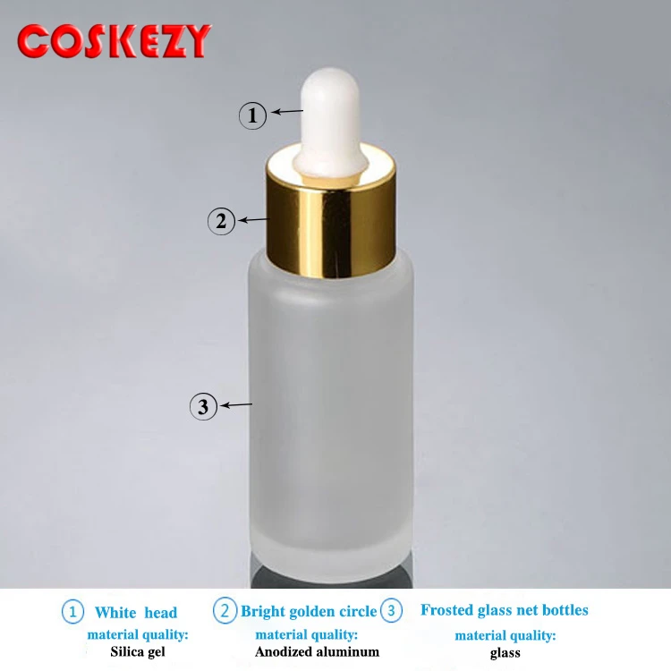 

30ml Frosted Glass Bottle With Pipette Dropper, Empty Hair Oil Glass Bottle For Cosmetic Packging Container