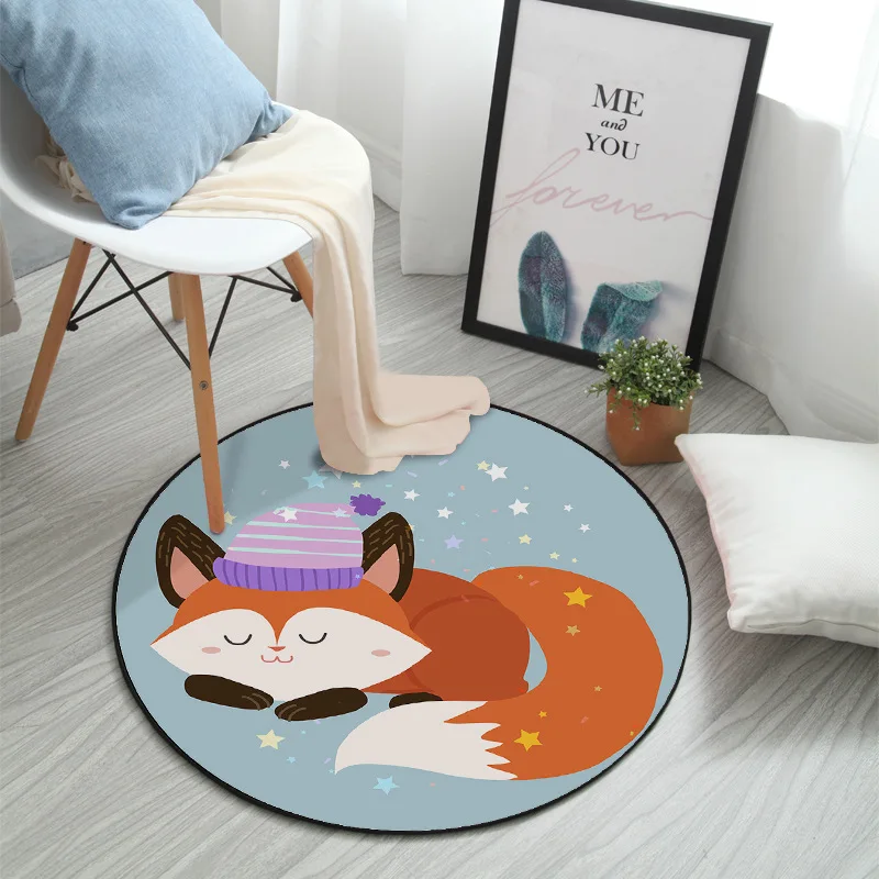 

Child Play Mat Cartoon Kids Print Carpets for Living Room Bedroom Area Rugs Children Room Decor Round Carpet Baby Game Crawl Rug