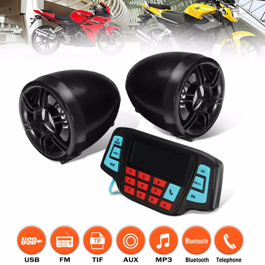 

Newest Motorcycle Bluetooth Audio System MP3 FM Radio Stereo Speaker USB SD