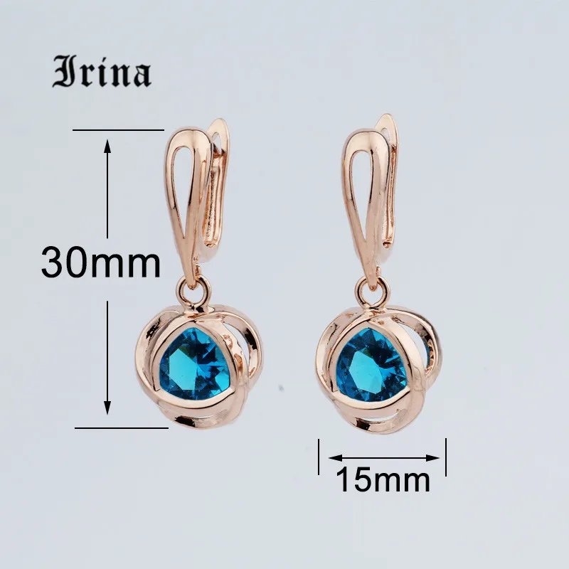 Irina Wedding Accessories Charming Fashion Jewelry Set Women Rose Gold Color  Chain Necklace Earrings Set Zircons Jewelry Sets