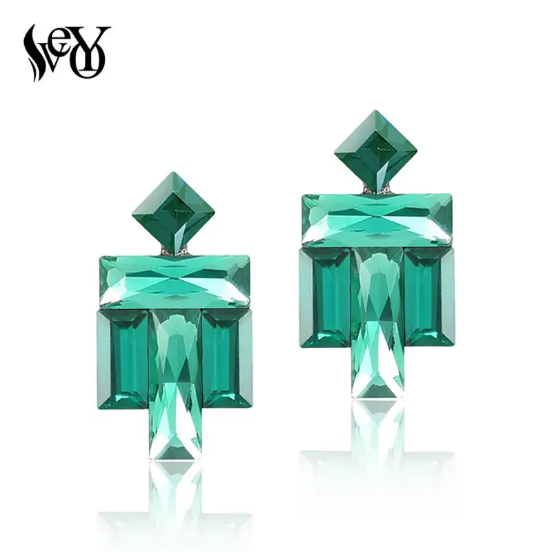 VEYO  Trend Crystal Stud Earrings for Woman Geometry Stud Earrings Fashion Jewelry Gift