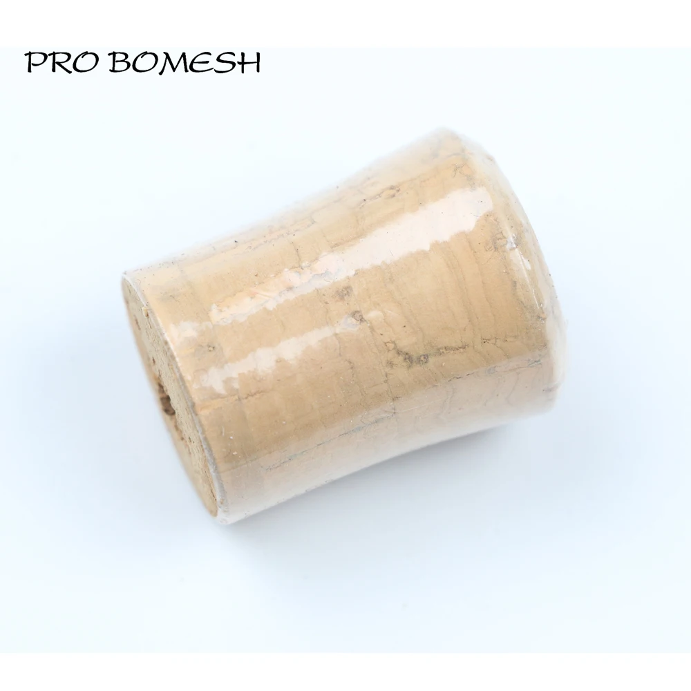 Pro Bomesh 1 Set AA Grade Cork Handle Wood Spinning Cast Reel Seat Set Rubberized Cork Fighting Butt Cap DIY Trout Rod Accessory