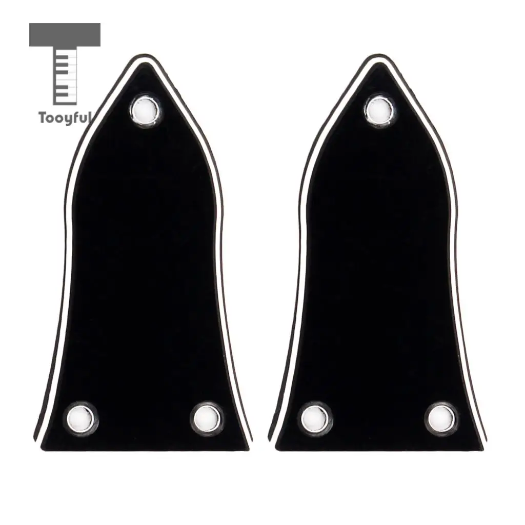 2pcs ABS Plastic 3 Holes Truss Rod Covers Bell Style For Musical Instrument Guitar Parts Replacement Accessories Black