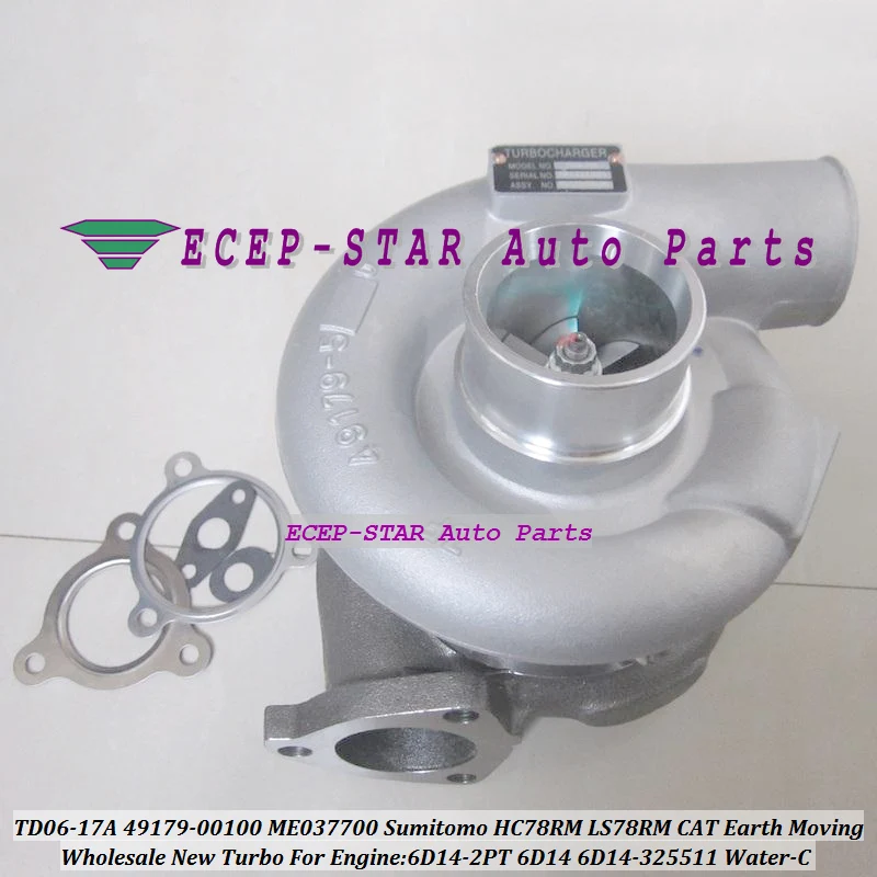 

TD06-17 49179-00100 Турбокомпрессор с водяным охлаждением для экскаватора Caterpillar S6D14 Earth Moving CATO 800-5; Для Sumitomo HC78RM 6D14T