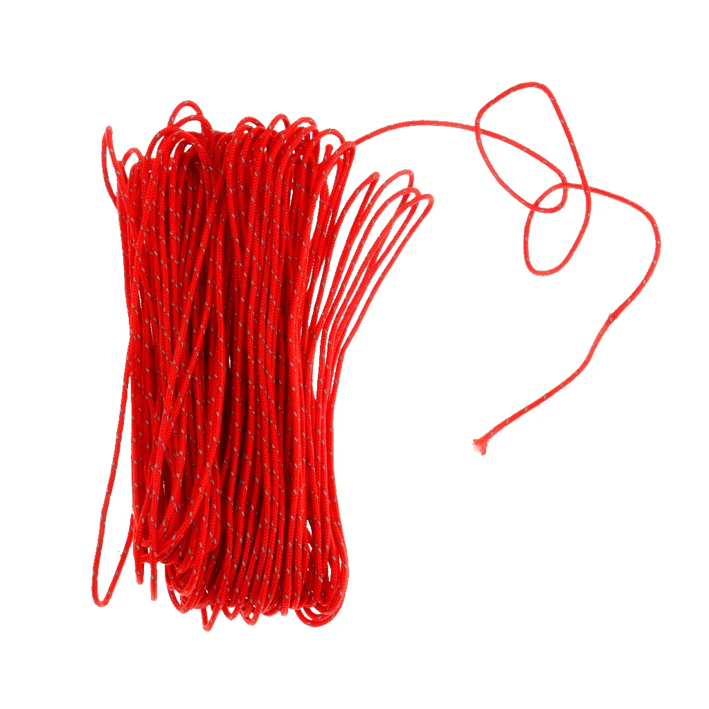 

20M 1.8MM Camping Tent Awning Reflective Guyline Rope Runners Cord - Red Reflective Guyline Rope