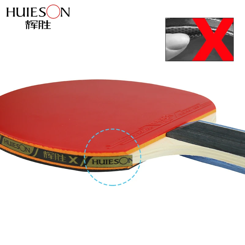 Huieson 2Pcs/Set Classic 5 Ply Solid Wood Table Tennis Rackets Set Double Face Pimples-in Rubber Table Tennis Bats for Teenagers