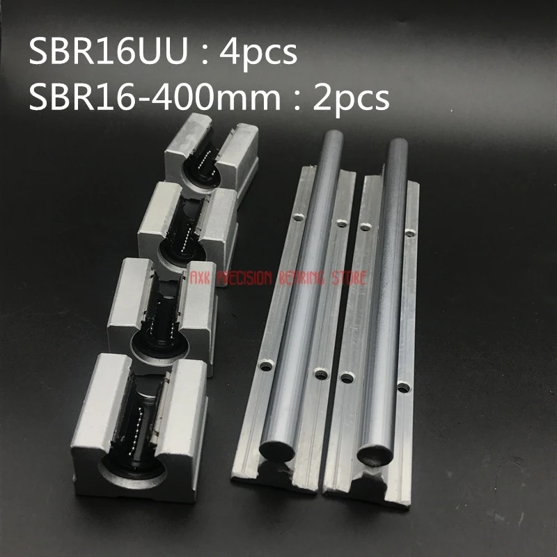 

Linear Rail Cnc Router Parts New 2pcs Sbr16 L400mm Linear Bearing Rails + 4pcs Sbr16uu Motion Blocks (can Be Cut Any Length)