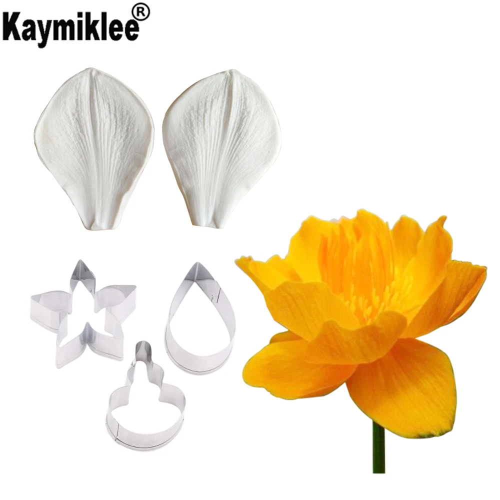 Nasturtium Petal Veiners Silicone Molds Fondant Sugarcraft Gumpaste Clay Water Paper Cake Decorating Tools CS338