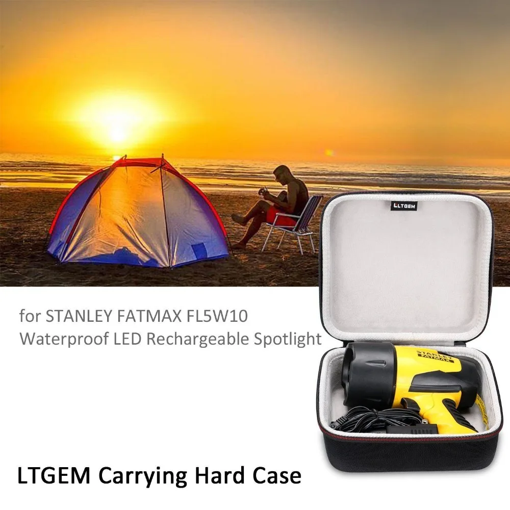 LTGEM Hard Lagerung Reise Tragetasche für STANLEY FATMAX FL5W10 Wasserdichte LED Wiederaufladbare Scheinwerfer