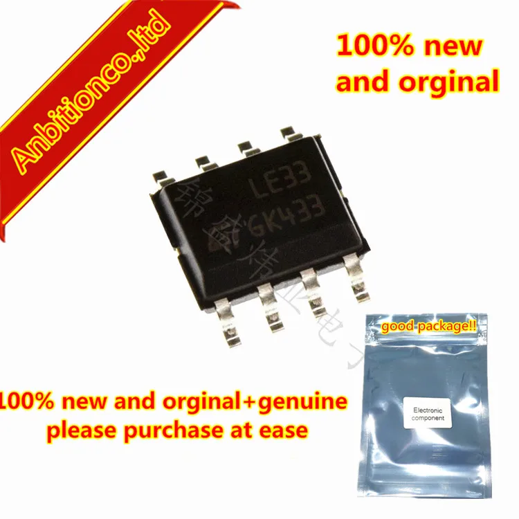 10pcs 100% new and orginal LE33CD-TR LE33CD LE33 SOP8 Very low drop voltage regulators with inhibit in stock