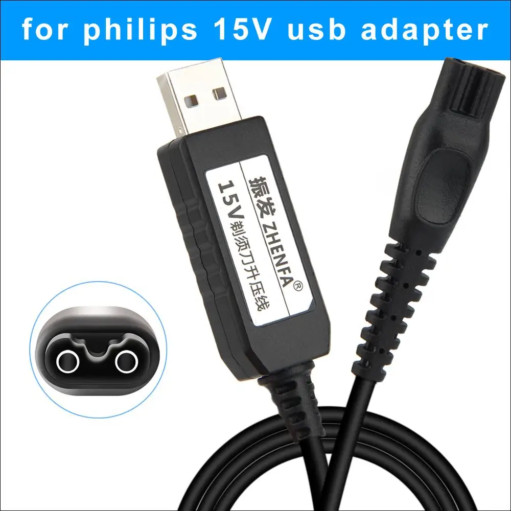 USB-кабель 15 в адаптер для бритвы HQ8505 HQ8500 адаптер питания зарядное устройство для бритвы Philips S5000 S7000 S9000 S9911 S9731 S9711 S9511