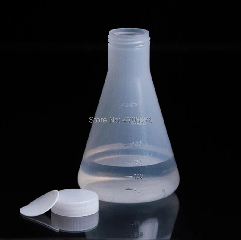 250ml 2pcs/pack PP graduated conical flask Erlenmeyer flask with scale Triangle volumetric flask with cover for chemical test