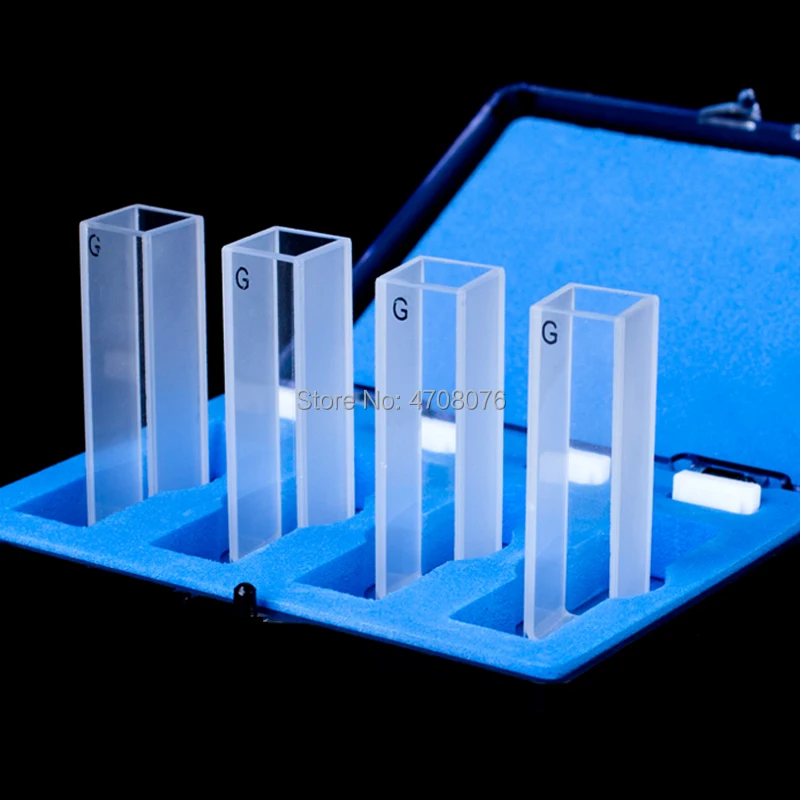 10mm flux 4pcs/box Standard Glass Cuvette Cell with lid for chemical spectrum Capped Glass cuvette Spectral analysis instruments